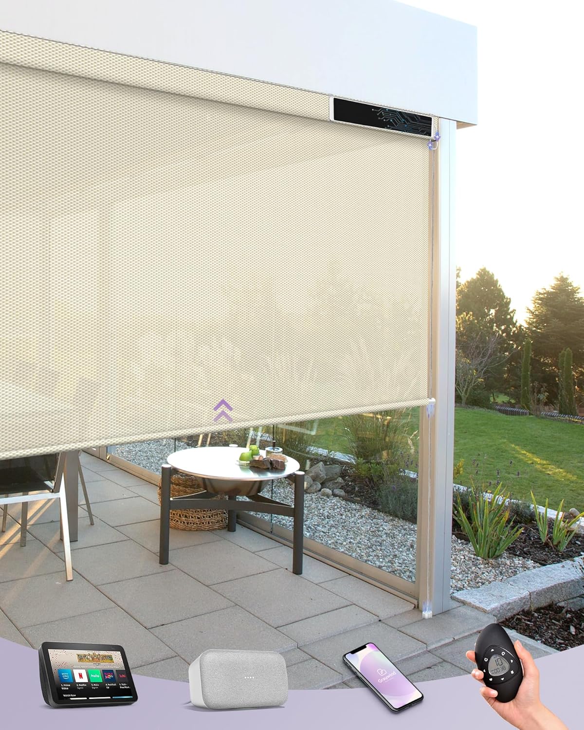 Outdoor Power Blinds - Motorized Outdoor Shades for Patio Compatible
