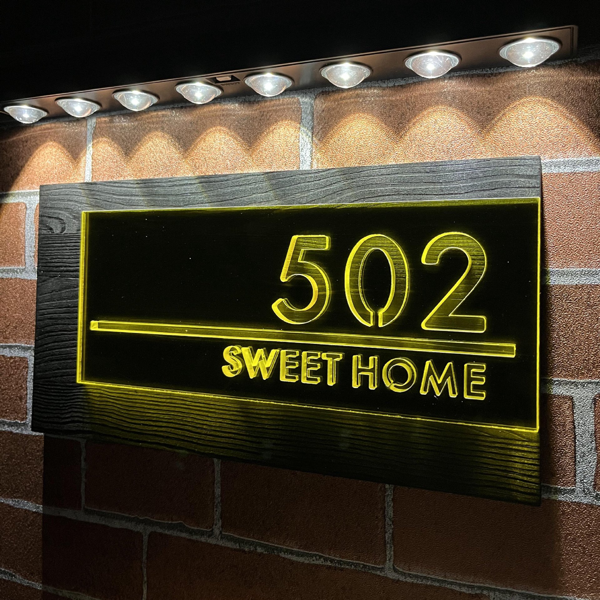 Outdoor Power Number - Custom Wooden Solar Powered Address Sign
