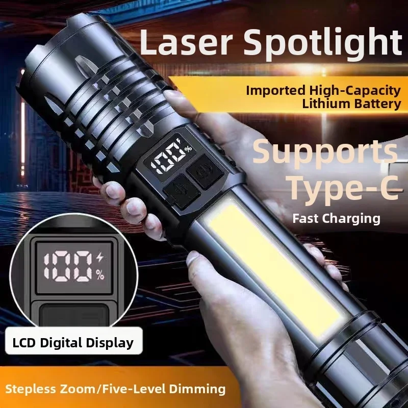 Outdoor Power For Camping - Powerful Rechargeable LED Flashlight Tactical Zoomable
