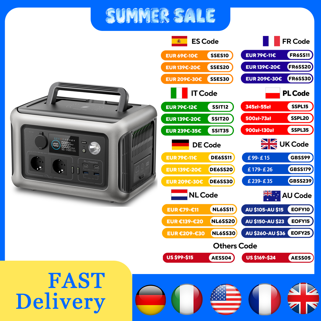 Ac Outdoor Power - ALLPOWERS Portable Power Station R600, 299Wh