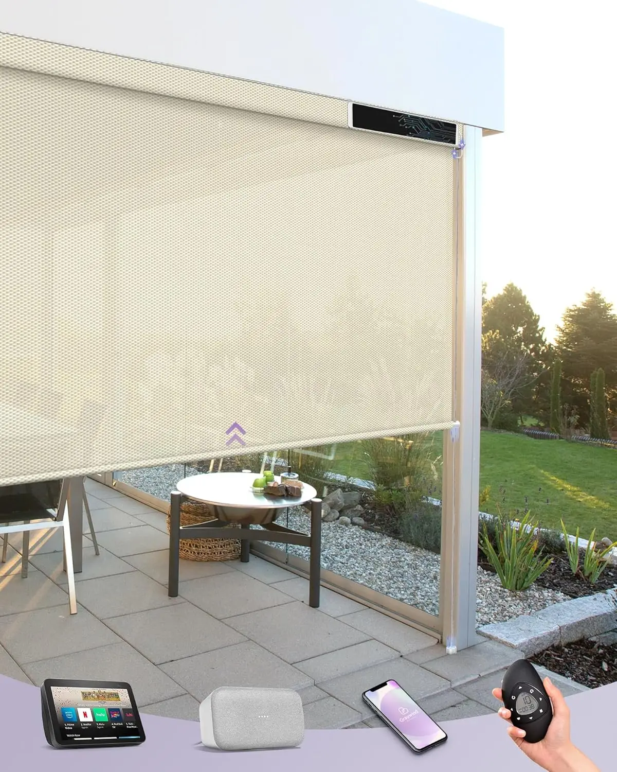Outdoor Power Blinds - Motorized Outdoor Shades for Patio Compatible