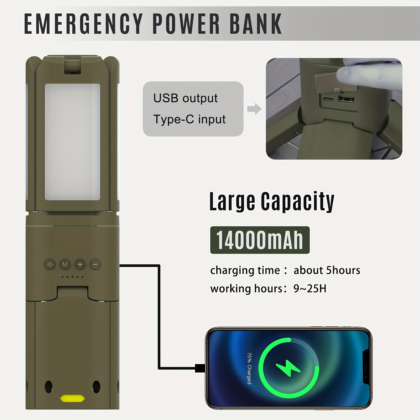Camping Lantern, 14000mAh Rech - Outdoor Power For Camping recension och pris