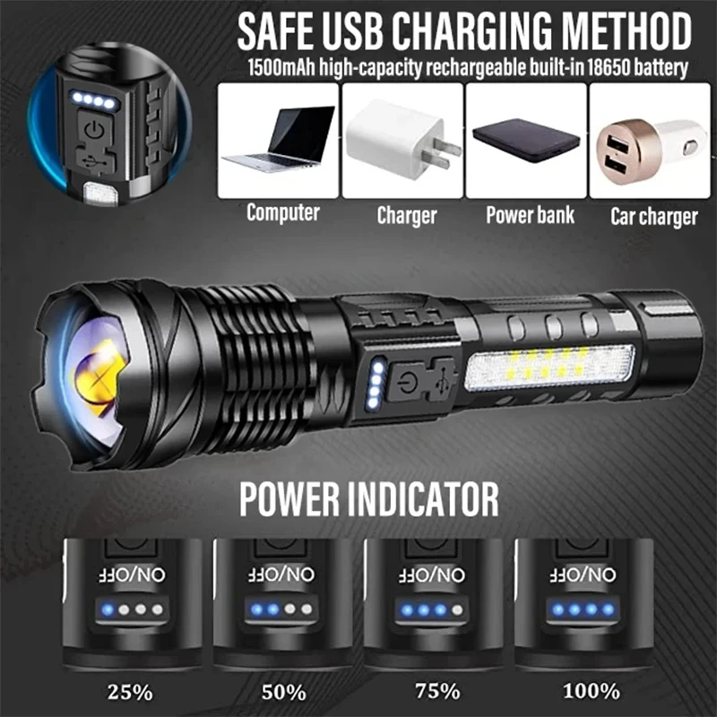Powerful LED Flashlight Rechar - Outdoor Power For Camping recension och pris