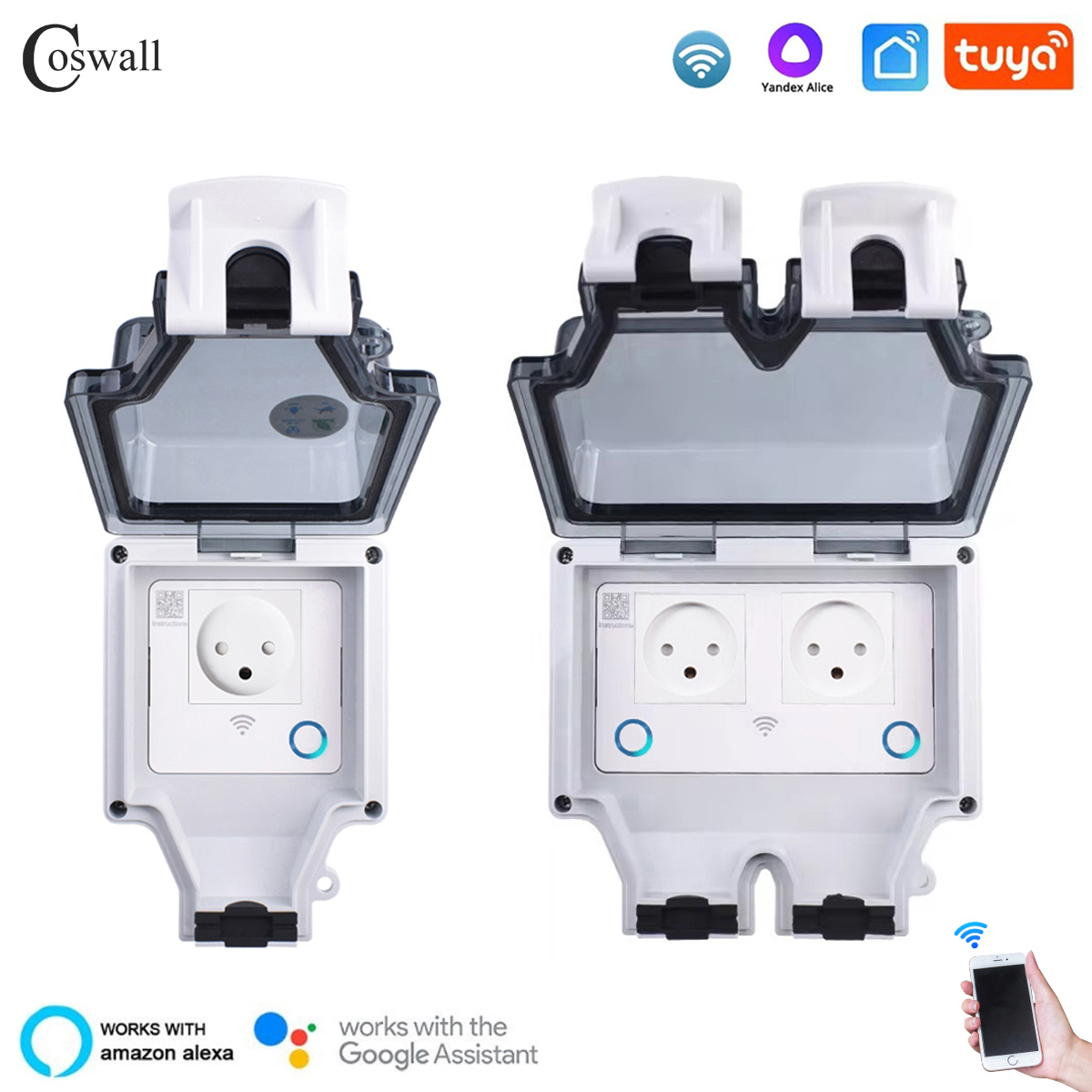 Coswall Tuya Wifi IP66 Waterpr - Outdoor Power Outlet Waterproof recension och pris