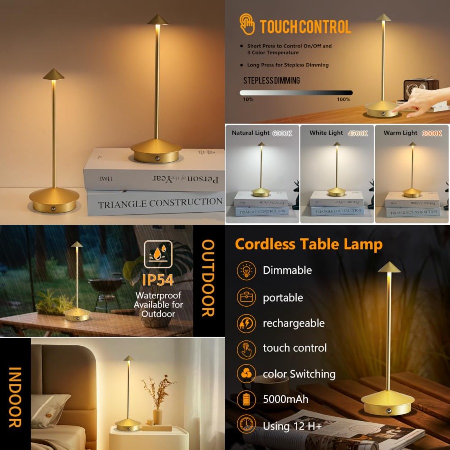Cordless Table Lamp Set of 2,  - Ac Outdoor Power recension och pris