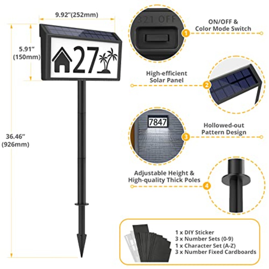 Pack Solar Powered Address Sig - Outdoor Power Number recension och pris
