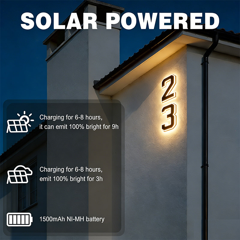 Solar Powered House Number Sig - Outdoor Power Number recension och pris