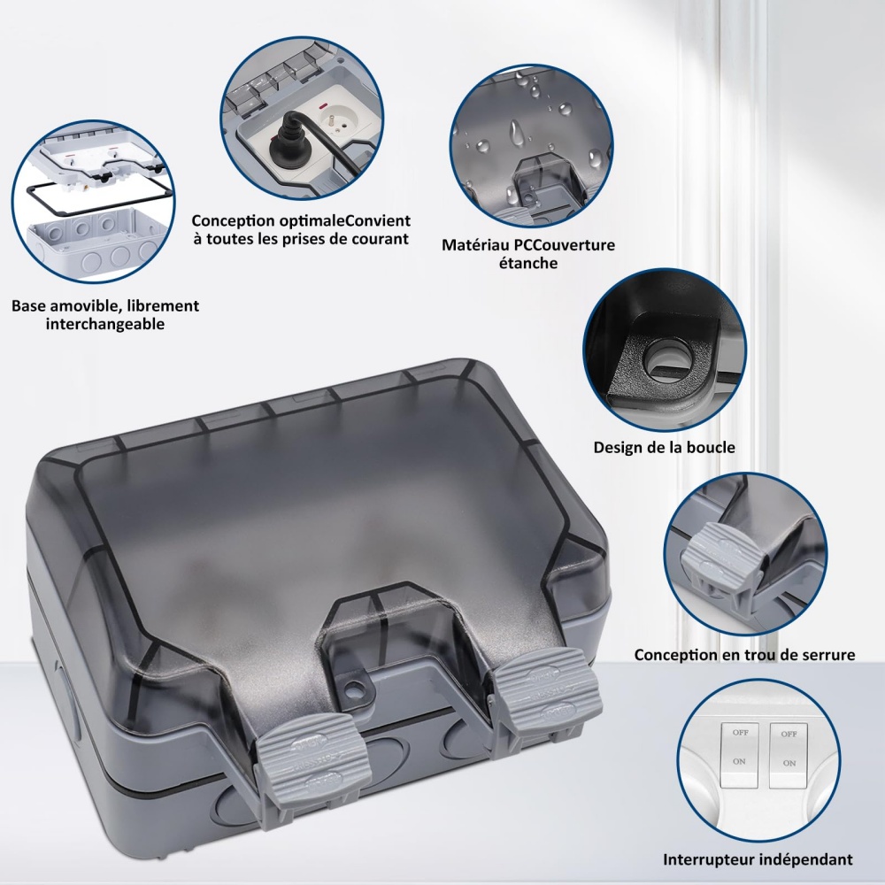 EIOMR France IP66 Weatherproof - Outdoor Power Outlet Waterproof recension och pris