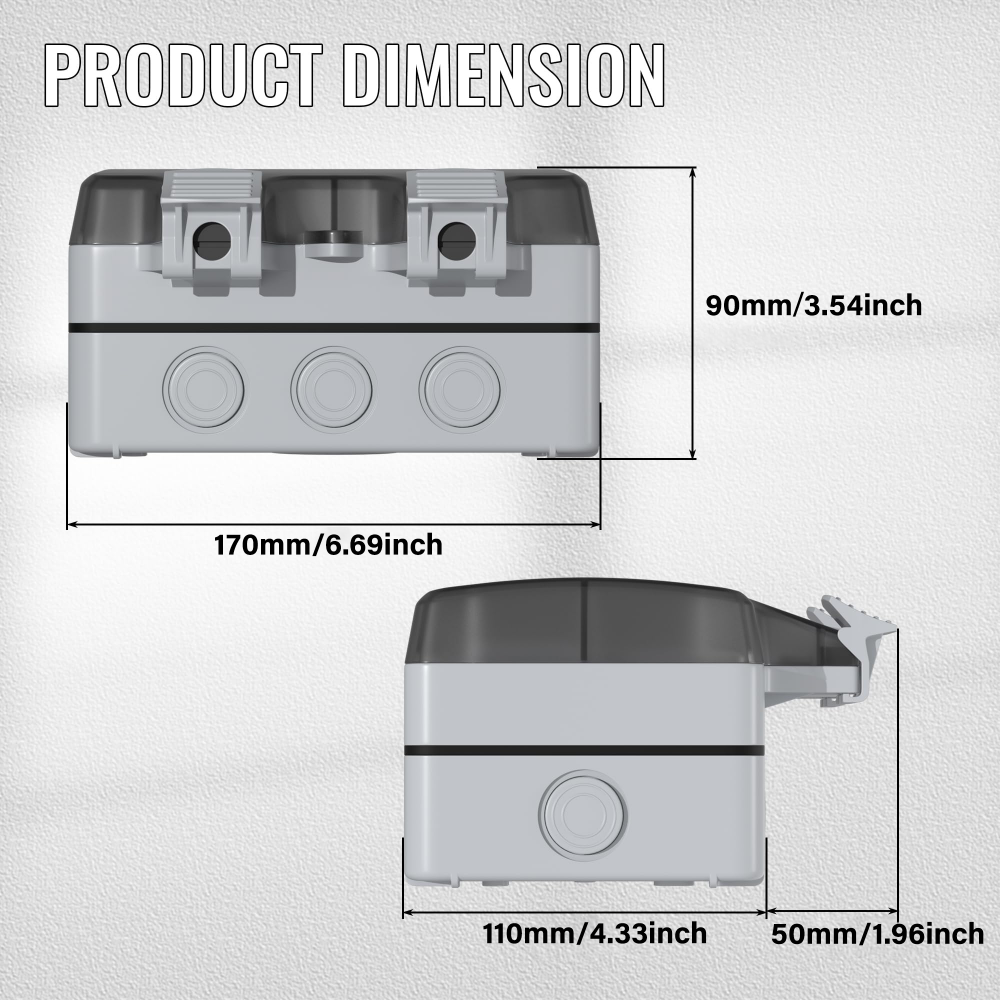 EIOMR France IP66 Weatherproof - Outdoor Power Outlet Waterproof recension och pris