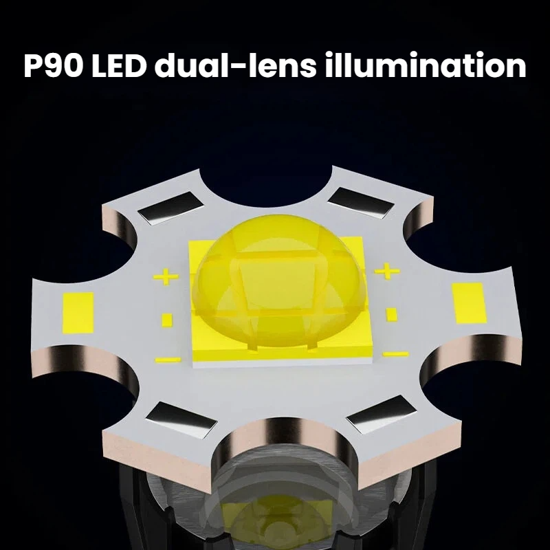High-power P90 LED Flashlight  - Outdoor Power For Camping recension och pris