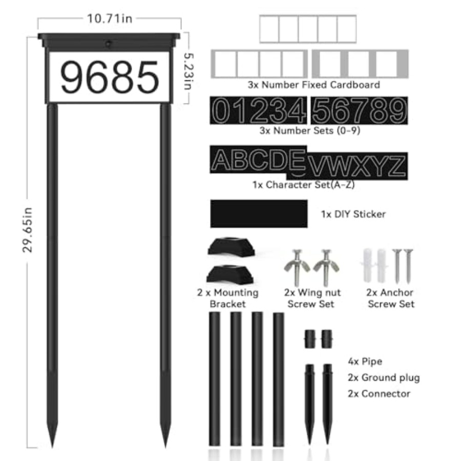 Solar House Numbers For Outsid - Outdoor Power Number recension och pris