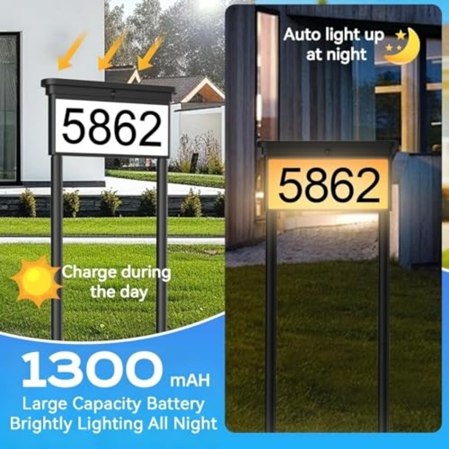 Solar House Numbers For Outsid - Outdoor Power Number recension och pris