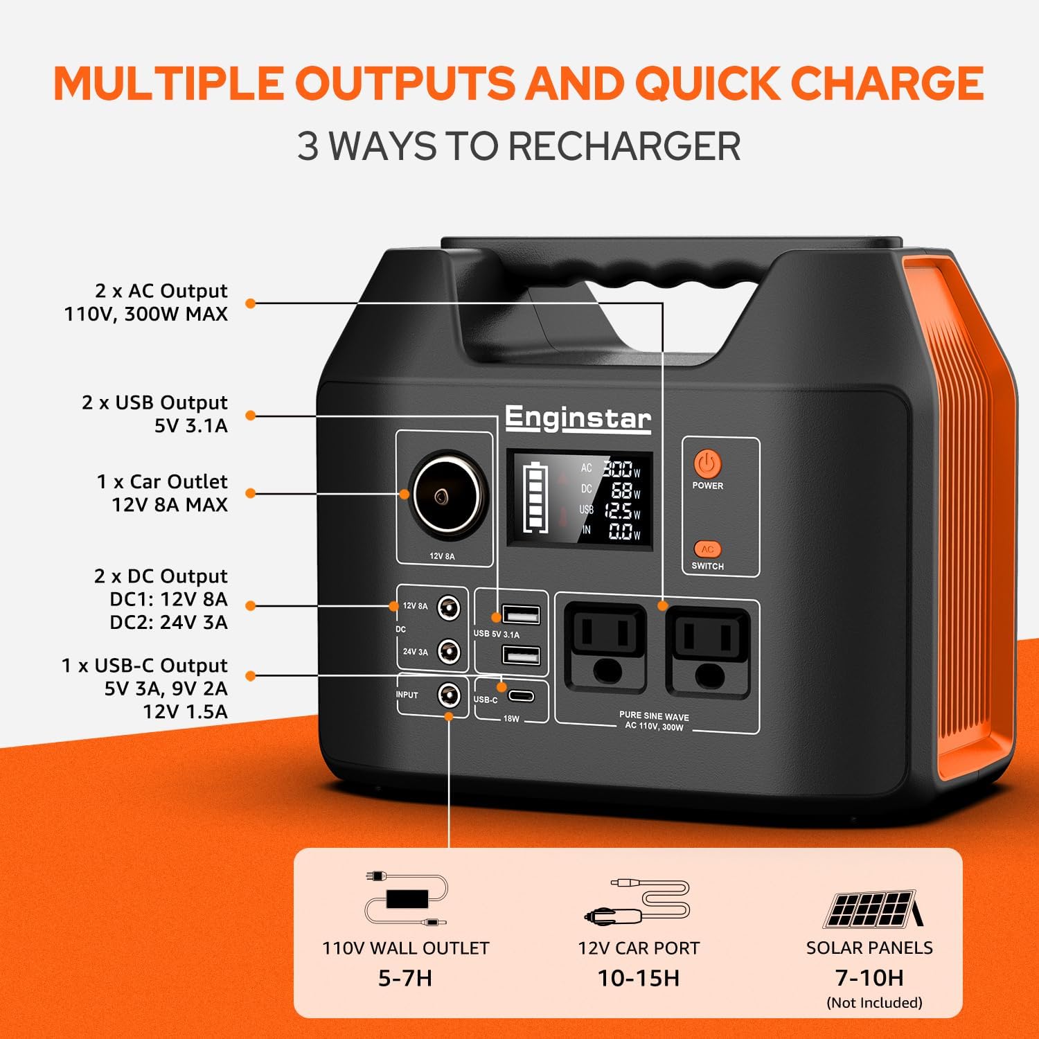Portable Power Station 300W 29 - Ac Outdoor Power recension och pris
