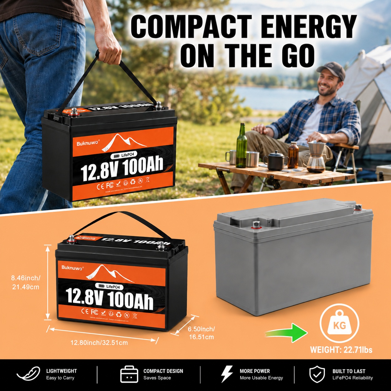 12V/12.8V 100Ah LiFePO4 Batter - Outdoor Power Group recension och pris