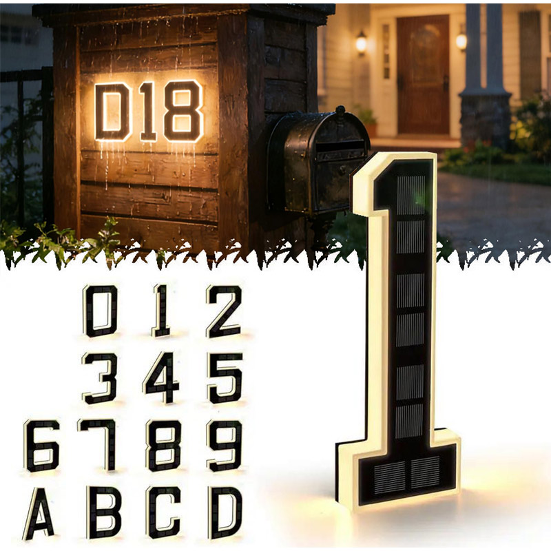 9 Inches Outdoor Solar Powered - Outdoor Power Number recension och pris