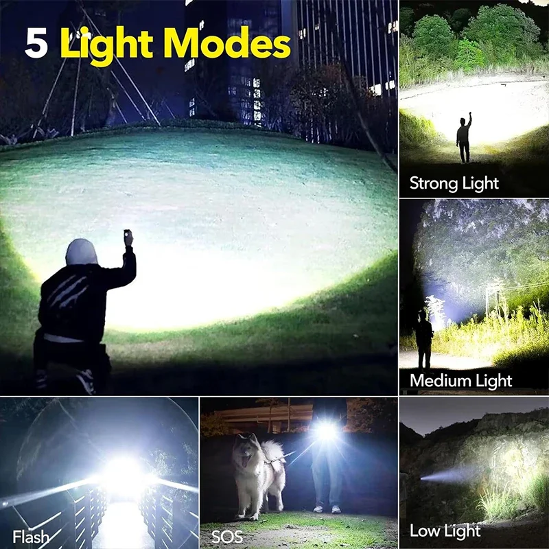 High Power LED Flashlight Rech - Outdoor Power For Camping recension och pris